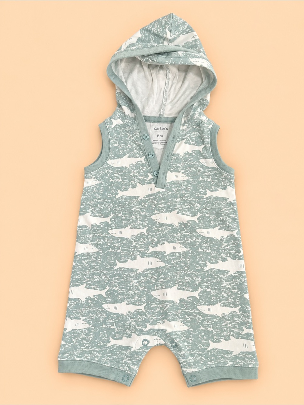 🐻 CARTER’S GREEN SHARK ONESIE